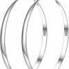 PABBEU Pabbeu Sterling Silver Hoop Earrings For Women S925 Silver Hoop Earrings Large Silver Hoop Earrings Hypoallergenic Thin Oversize Big Silver Hoop Earrings Sterling Silver Earrings For Girls | Earrings