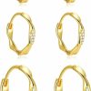 Ritach Ritach 3 Pairs Silver Square Hoop Earrings For Women,Chunky Minimalist Geometric 925 Silver Huggie Hoop Earrings For Girls | Earrings