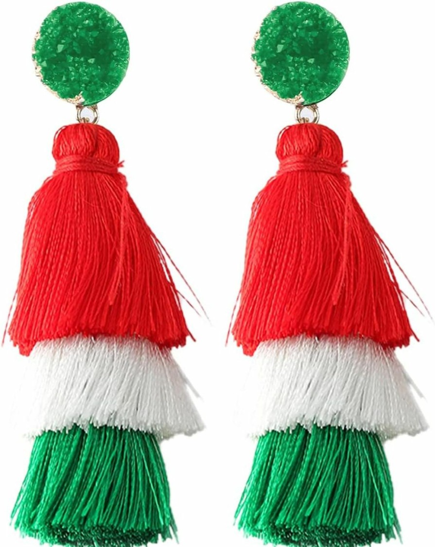 Rave Envy Rave Envy Colorful Tassel Earrings For Women - Layered Tassle Earrings - Choice Of Color | Earrings