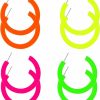 JELIEE Jeliee 4 Pairs 80S Candy Color Acrylic Neon Round Earrings For Women Retro Colorful Hoop Stud Earrings Pendant For 80S Costume Dancing Party Accessory | Earrings