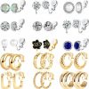 SONNYX Sonnyx 15 Pairs Clip On Earrings For Women Non Pierced Gold Sliver Cute Earrings Crystal Earrings Pearl Earrings Charming Fashion Chunky Hoop Earrings Set Hypoallergenic Gift | Earrings