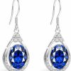 TATCAI 18K White Gold Plated Sterling Silver Oval Cut Cubic Zirconia Drop Dangle Earrings For Women Hypoallergenic Statement Earrings Gifts For Women Mom | Earrings