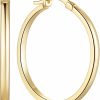 DZCYAN Dzcyan 14K Gold Hoop Earrings For Women 14K Gold Earrings Lightweight Earrings Hoops 20Mm/30Mm | Earrings