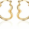 PORI JEWELERS Pori Jewelers 10K Gold Cutesy Open Heart Hoop Earrings- French Lock Closure - Jewelry For Women/Girls - Small Hoop Earrings | Earrings