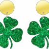 INENIMARTJ St. Patrick'S Day Earrings For Women Girls,Irish Shamrock Acrylic Dangle Earrings, Green Hat Clover Horseshoe Drop Earrings For Irish Festival Gift | Earrings