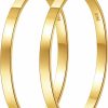 EXGOX Exgox 4Mm Wide Silver Hoop Earrings For Women Sterling Silver Large Hoop Earrings 14K Real Gold Plated Hoop Earrings Hypoallergenic 925 Silver Big Hoop Earrings For Women Girls (30/40/50/60Mm) | Earrings