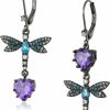 Betsey Johnson Betsey Johnson Cz & Butterfly Double Mismatch Drop Earring | Earrings