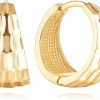 AMELINE Ameline 14K Gold Earrings For Women 14K Gold Small Hoop Earrings Gold Plated Nickel Free Earrings For Womens Earrings Hypoallergenic Earrings (16Mm*8.7Mm) | Earrings