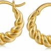 FRUMOS Frumos 18K Gold Plated Chunky Hoop Earrings For Women Fashion Thick Gold Hoops Set Jewelry For Birthday Christmas Gifts | Earrings