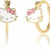 Hello Kitty Sanrio Hello Kitty Womens Hoop Earrings - Sterling Silver And Enamel Hello Kitty Earrings Official License | Earrings