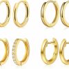 Poxtex Poxtex Small Hoop Earrings For Women Girls 14K Real Gold Plated Huggie Cartilage Earrings Set For Multiple Piercing Lightweight Hypoallergenic Jewelry For Gifts | Earrings