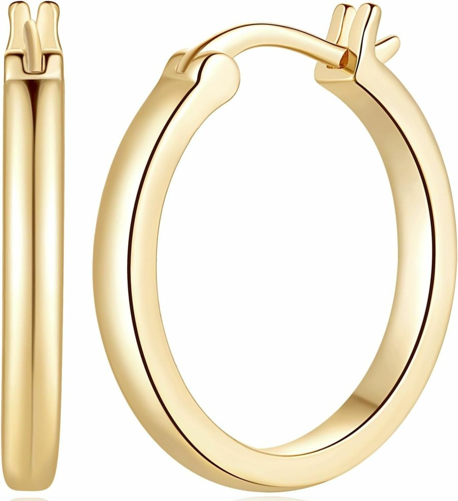 MOMELF 14K Gold Hoop Earrings For Women 14K Gold Earrings Lightweight Earrings Hoops 20Mm/30Mm | Earrings