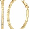 Verniflloga Verniflloga14K Gold Hoop Earrings Gold Earrings Women'S Hoop Earrings Jewelry Timeless Elegance 30Mm,35Mm | Earrings