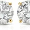 P3 POMPEII3 Pompeii3 14K Yellow Gold 1 1/2Ct T.W. Round-Cut Natural Diamond Certified Studs Women'S Screw Back Earrings | Earrings