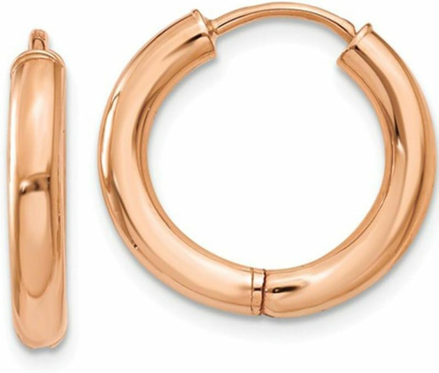 LooptyHoops 14K Gold Hinged Endless Round Huggie Hoop Earrings | Earrings