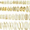 seAer 36 Pairs Gold Hoop Earrings For Women Girls, Chunky Gold Hoop Earrings Multipack,Hypoallergenic Big And Small Gold Earrings Set For Birthday Party Jewelry Gift | Earrings