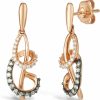 LE VIAN White And Chocolate Diamond With Gemstone Drop Hoop Or Stud Earrings For Women In 14K Rose Or Yellow Gold (G-H/Fancy Brown, Vs2-Si1, Cttw) Push Back Studs Leverback Earrings By Levian | Earrings