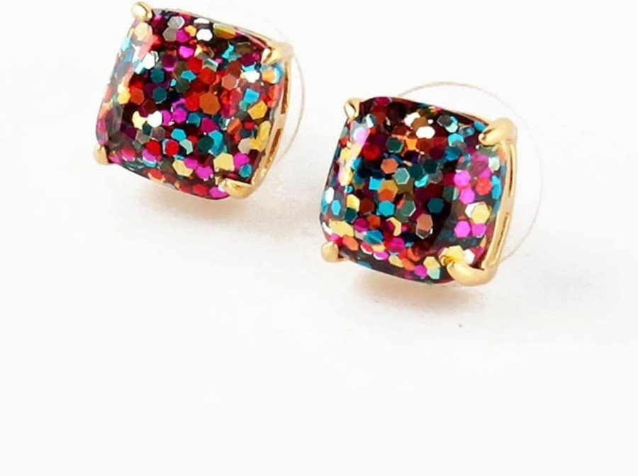 Kate Spade New York Kate Spade New York Mini Small Square Studs Earrings Multi Glitter One Size | Earrings