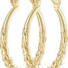 AMELINE Ameline Hoop Earrings Women 14K Gold Hoop Earrings For Women Gold Jewelry Gold Earrings Hoops With Twisted Raised Pattern 23.5Mm | Earrings