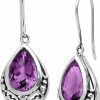 Silpada Silpada 'Thistle' Natural Amethyst Drop Earrings In Sterling Silver | Earrings