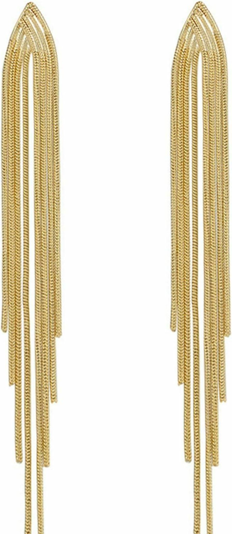 Amazon Long Tassel Earrings For Women Gold Dangle Earrings Metal Chain Gold Statement Earrings, Punk Long Threader Earrings For Teen Girls Wedding Bridesmaid Prom Party | Earrings