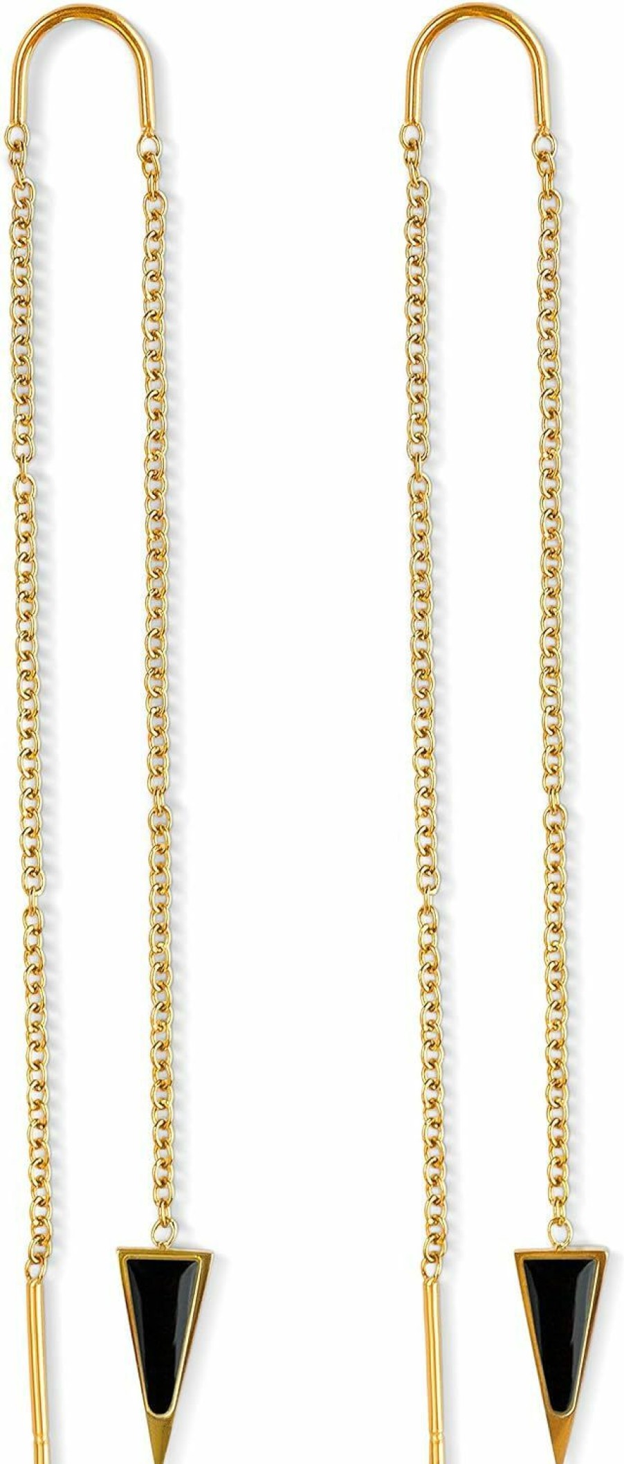 Benevolence LA 14K Gold Chain Earrings For Women, Gold Threader Earrings For Women | Double Piercing Earrings, | Gold Drop Earrings, Dangle Earrings, Long Earrings For Women, Travel Accessories For Women, Spring Earrings | Earrings