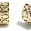 Amazon Coach Women'S Signature Quilted Huggie Earrings | Earrings