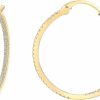 PAVOI Pavoi 14K Gold Plated 925 Sterling Silver Post Cubic Zirconia Hoop Earrings 30/15Mm | Earrings