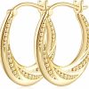 HOBATS Hobats 14K Gold Hoop Earrings For Women Small Gold Hoop Earrings 14K Gold Earrings Rotating Small Ball Design Comfortable Gold Earrings For Women Hoop Earrings Womens Jewelry (22Mm) | Earrings