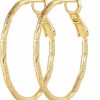 Degerde Gold Hoop Earrings For Women 14K Gold Plated Hoop Earrings Well-Cutting Gold Earrings For Women Hypoallergenic Lightweight Gold Hoops Earrings 25Mm,35Mm | Earrings