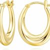 AMELINE Ameline 14K Gold Hoop Earrings For Women, Small Gold Hoop Earrings Well-Polished Gold Chunky Hoop Earrings Dainty & Hypoallergenic Earrings | Earrings