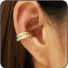 Sora Tuki Silver Ear Cuffs For Women Non Piercing Cubic Zirconia Sparkling Huggie Ear Cuff Earrings Gold Cuff Fake Earrings Cartilage Earrings | Earrings