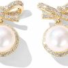 MIKAMU Mikamu 14K Gold Ribbon Bow Stud Earrings For Women Cz Cubic Zirconia Dainty Gold Plated Pearl Earring For Women Jewelry Birthday Gifts For | Earrings