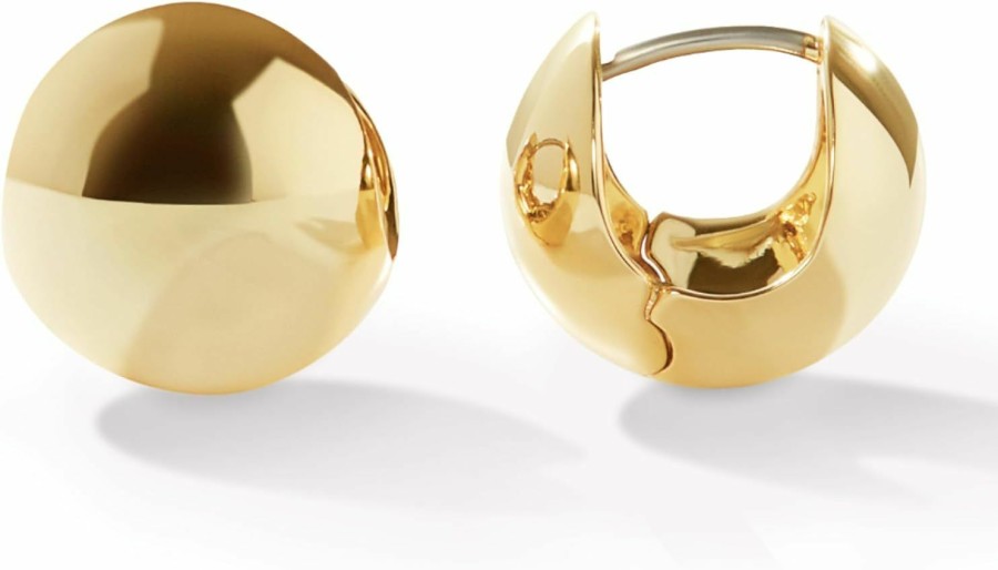 Ana Luisa Ana Luisa Mini Abby Sphere Hoop Earrings - Silver And Gold Plated Classic Sphere Hoop Earrings - Hypoallergenic, Water-Resistant, And Tarnish-Free - Secure Posts - Huggie Stud Earring | Earrings