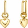 ACC PLANET Gold Heart Earrings For Women, 18K Gold Plated Small Huggie Hoop Drop Earrings Boho Cute Heart Hoop Earrings Hypoallergenic Jewelry Gifts For Girls | Earrings