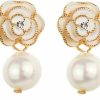 WOERDA Fashion Design Faux Pearl Charm Flower Dangle Drop Earrings Studs For Women | Earrings