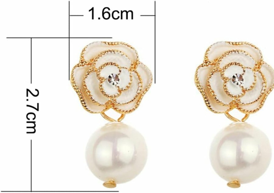 WOERDA Fashion Design Faux Pearl Charm Flower Dangle Drop Earrings Studs For Women | Earrings