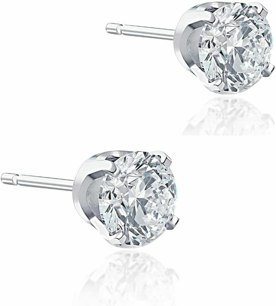 P3 POMPEII3 D-E/Vs Certified 1 1/2Ct Round Brilliant Cut Diamond Studs In 14K White Or Yellow Gold Lab Grown Women'S Earrings | Earrings