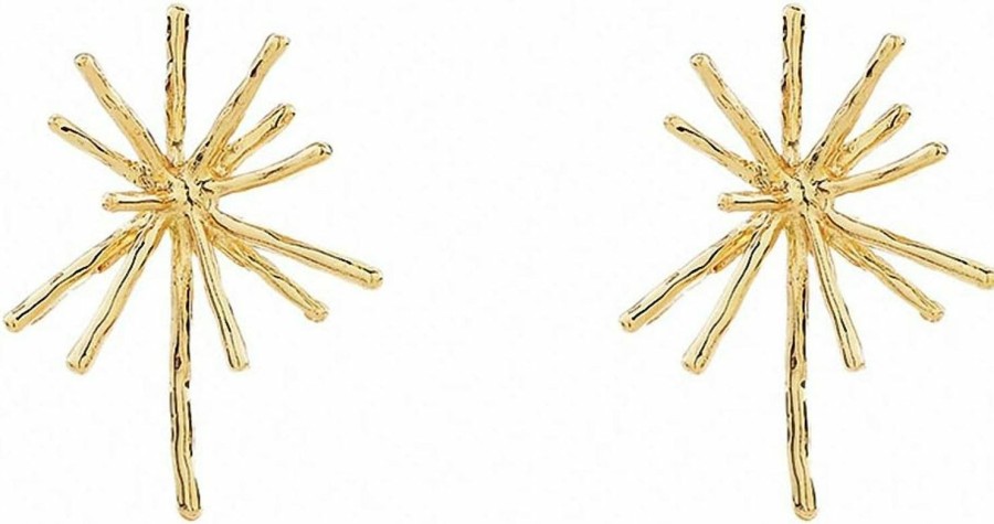 Jana Winkle Jana Winklegold Metal Firework Stud Earrings Women Big Earrings Studs Statement Chandelier Earrings | Earrings