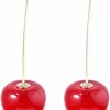 SONGCHANGJEWELRY Kakyoin Cherry Dangle Earrings - Sweet And Lovely Fruit Earrings - Funny Gifts For Women And Girls | Earrings