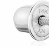 TILO JEWELRY 14K White Gold Ball Stud Earrings With Secure Screw-Backs | Earrings