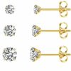 HANCAO Hancao 5 Pairs Extra Long Post Earrings 316L Stainless Steel Stud Earrings For Women Hypoallergenic Cubic Zirconia Ear Piercing Studs For Sensitive Ears 3-8Mm | Earrings