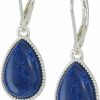 Nine West Nine West Silvertone And Denim Tear Drop Earrings | Earrings