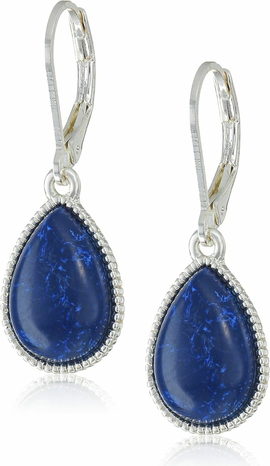 Nine West Nine West Silvertone And Denim Tear Drop Earrings | Earrings