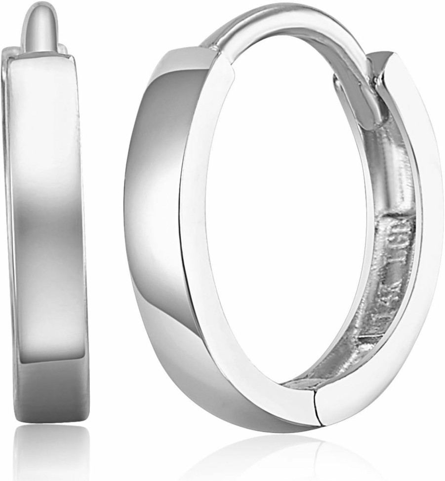 The World Jewelry Center 14K Yellow Or White Gold 2Mm Thickness Huggie Earrings (11 X 11 Mm) | Earrings