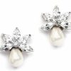 Mariell Mariell Freshwater Pearl And Cubic Zirconia Crystal Bridal Earrings. Pearl Wedding Earrings For Brides, Bridesmaids And Mother Of The Bride | Earrings