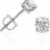 Beverly Hills Jewelers 1/4 To 6 Carat D-E Color Lab Grown Diamond Stud Earrings For Women In 14K White Gold Cttw 4-Prong Basket Secure Screw Back Made In Usa By Beverly Hills Jewelers | Earrings