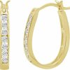 Amanda Rose Collection Certified 1/2Ct Tw Oval Shaped Natural Diamond Hoop Earrings For Women Crafted In 10K Yellow Or 10K White Gold |Ags Or Igi Certified Real Diamonds | Earrings