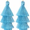 BaubleStar Baublestar Tassel Earrings Handmade Tiered Thread Tassel Dangle Earrings, Multi Colors | Earrings