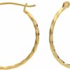 TILO JEWELRY 14K Yellow Gold Twisted Round Hoop Earrings | Earrings